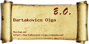 Bartakovics Olga névjegykártya