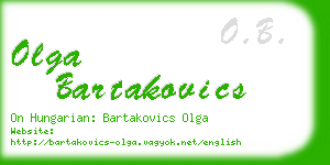 olga bartakovics business card